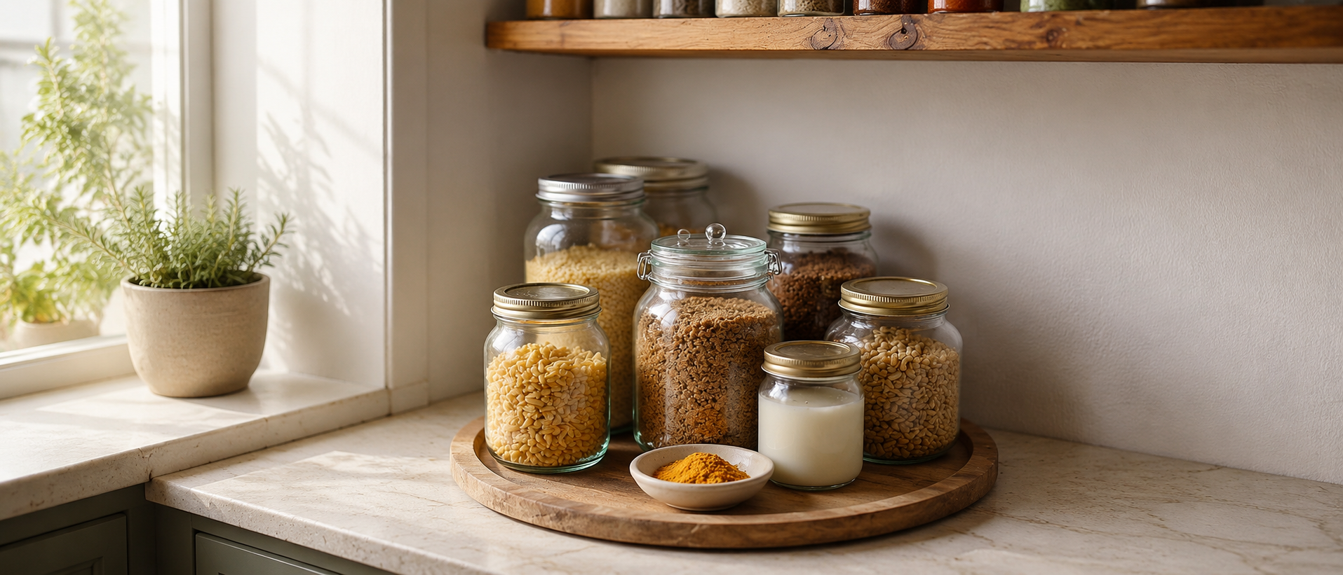 Thoughtfully organized everyday kitchen