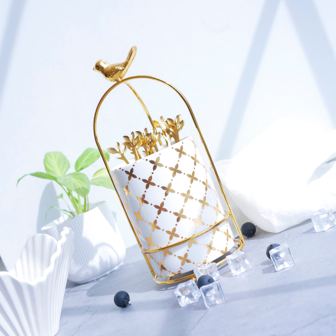 Cutlery Stand - Large size - White & Gold - Multipurpose Dining and Home Decor Organizer - Image 11
