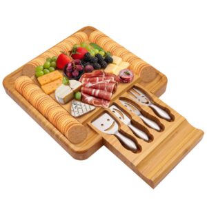 Bamboo Cheese & Sushi Board with Cutlery Set