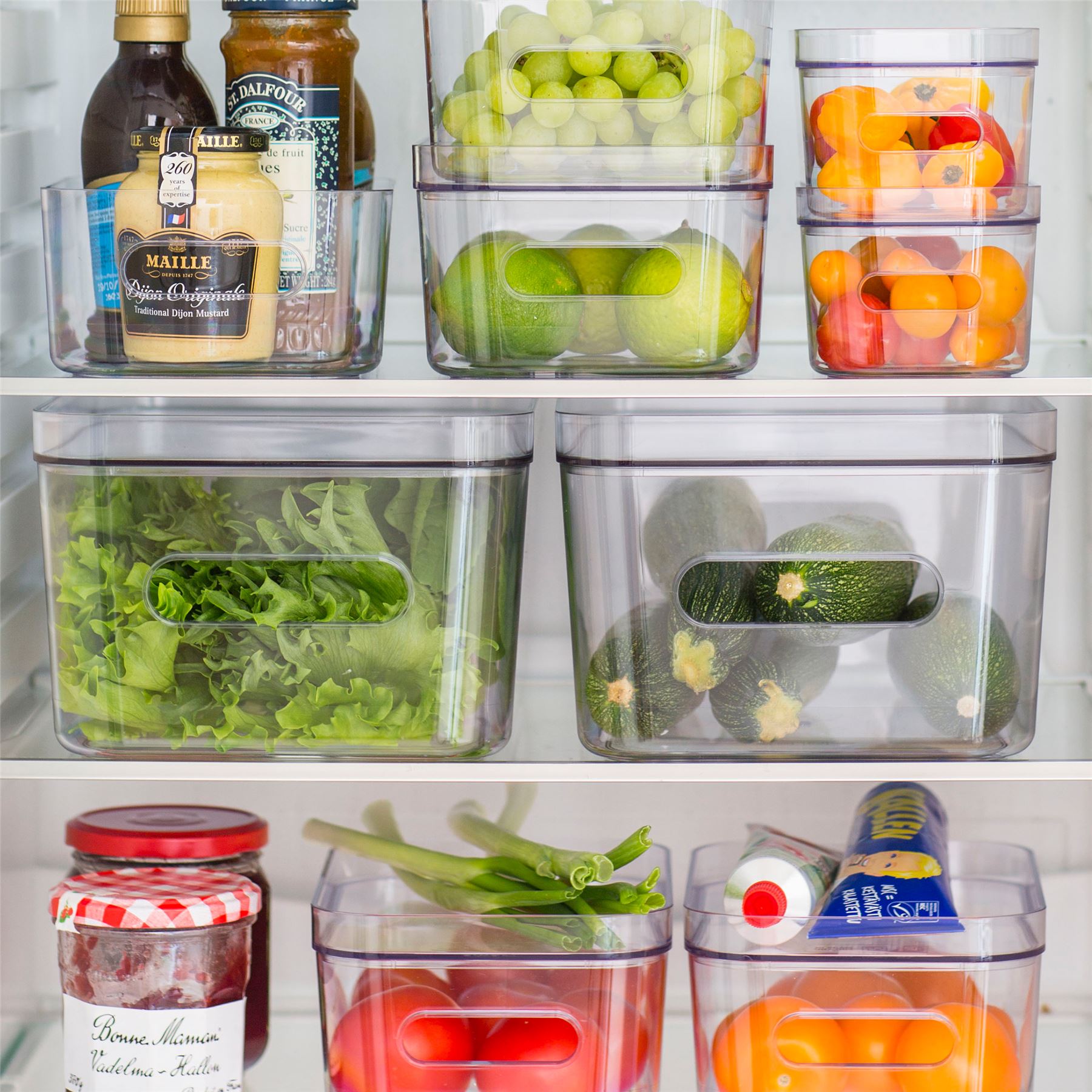Medium Clear Stacking Lidded Fridge Storage Box - Image 3