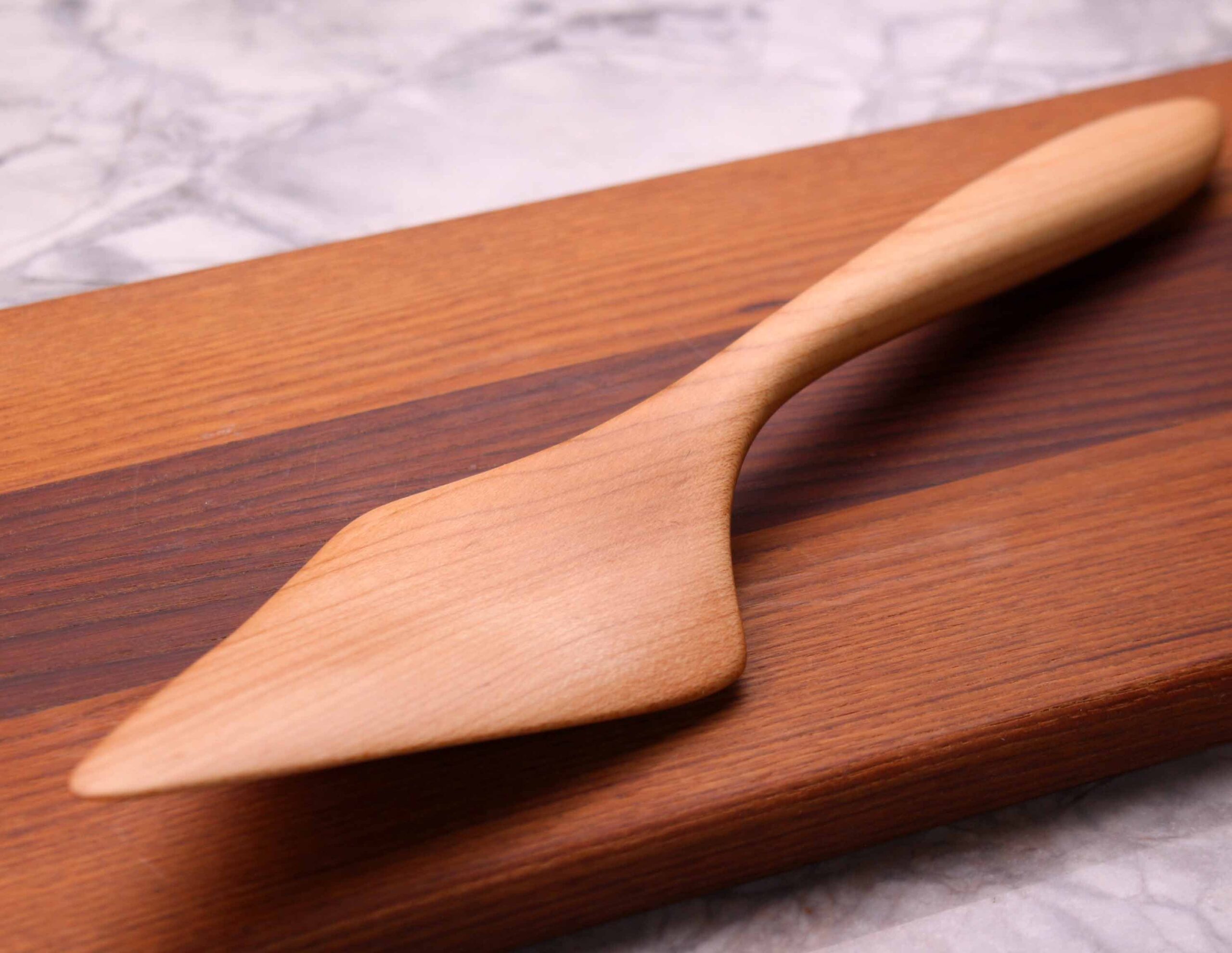 Handmade treenware pie servers wooden spatulas carved from Black Walnut and Sugar Maple - Image 8