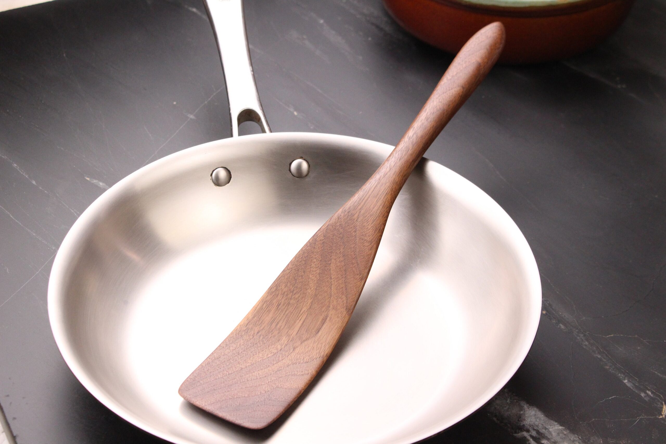 Handmade wooden flat ended spurtle kitchen utensil wooden spatula carved from Cherry wood - Image 7