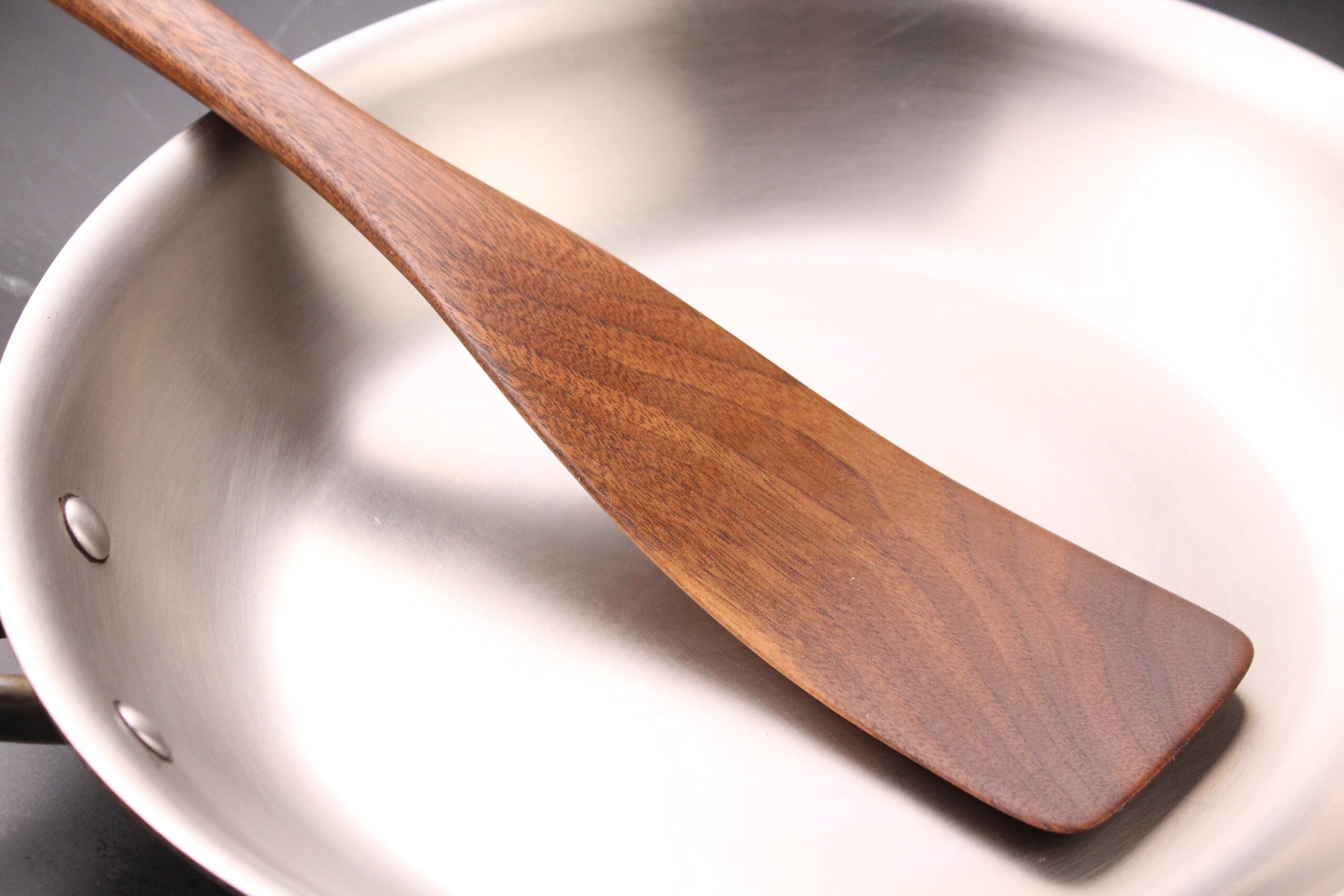 Handmade wooden flat ended spurtle kitchen utensil wooden spatula carved from Cherry wood - Image 8