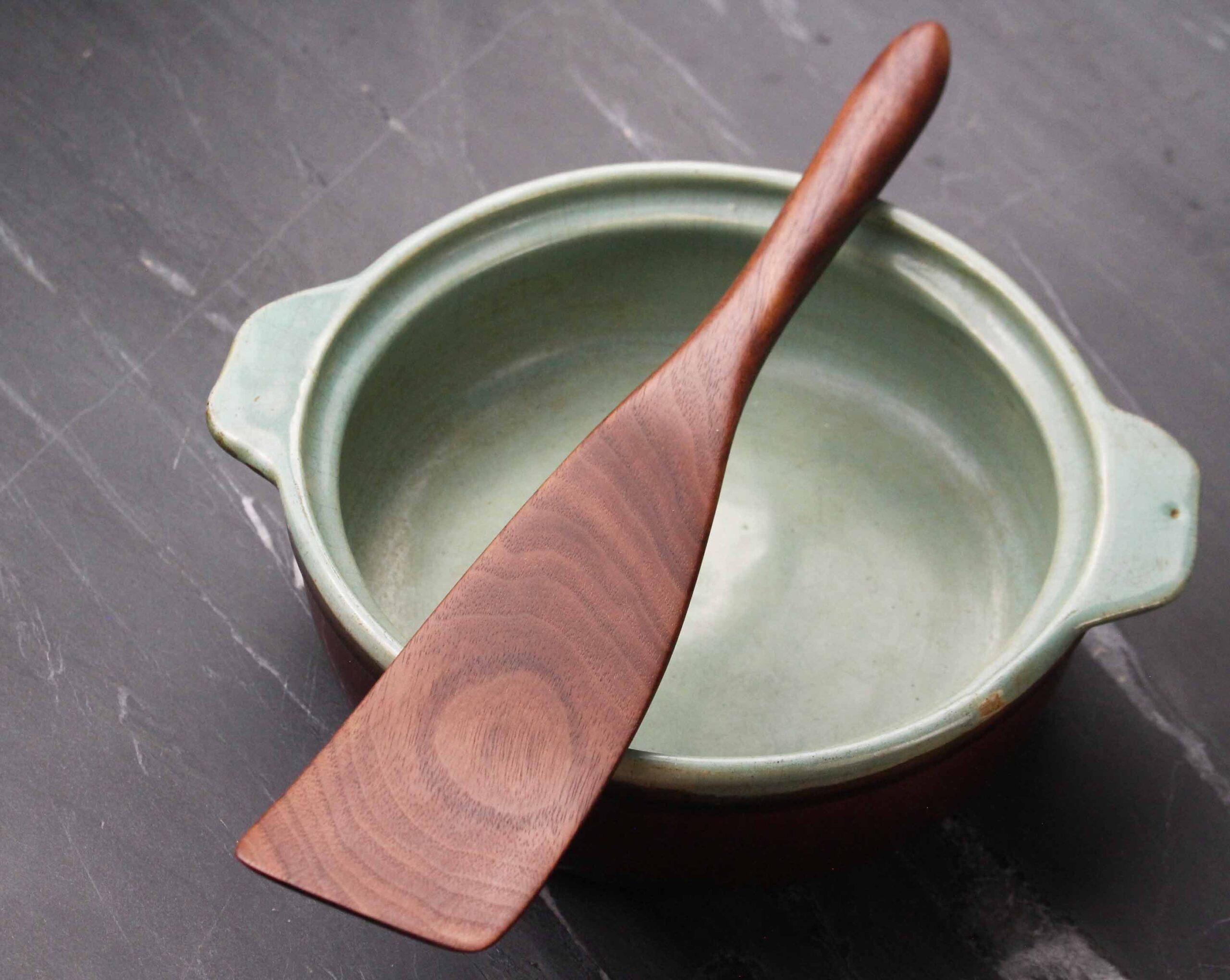 Handmade wooden flat ended spurtle kitchen utensil wooden spatula carved from Cherry wood - Image 10