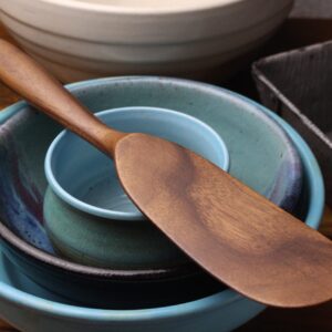 handmade wooden spurtle kitchen utensil wooden spatula carved from Cherry wood