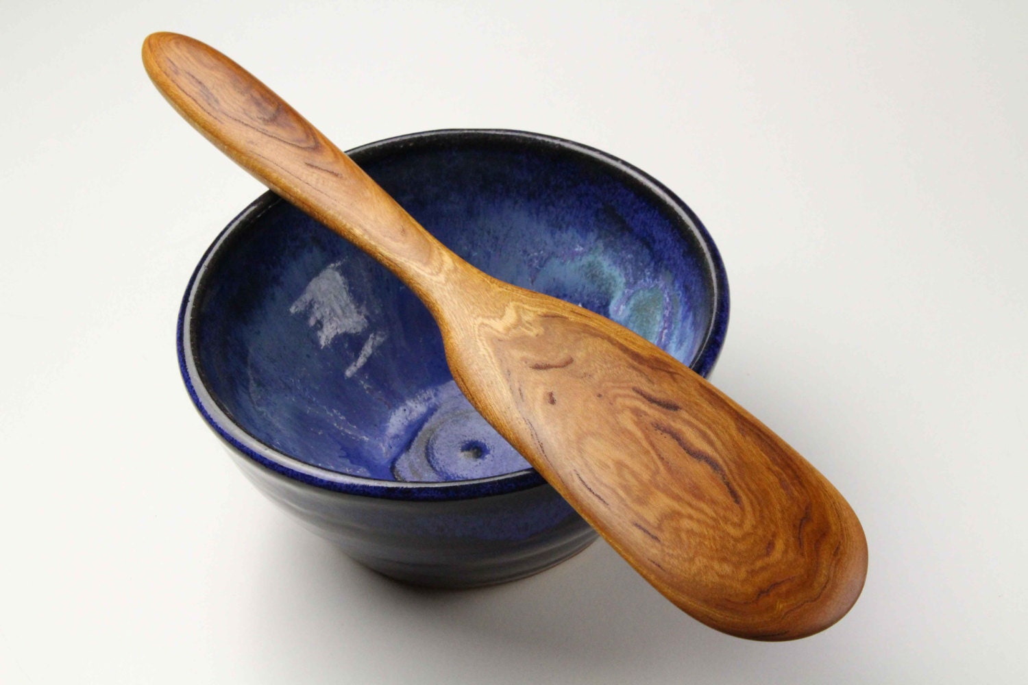 handmade wooden spurtle kitchen utensil wooden spatula carved from Cherry wood - Image 3