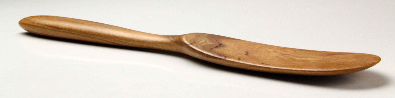 handmade wooden spurtle kitchen utensil wooden spatula carved from Cherry wood - Image 5