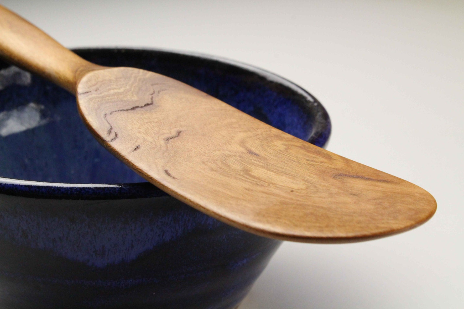 handmade wooden spurtle kitchen utensil wooden spatula carved from Cherry wood - Image 4