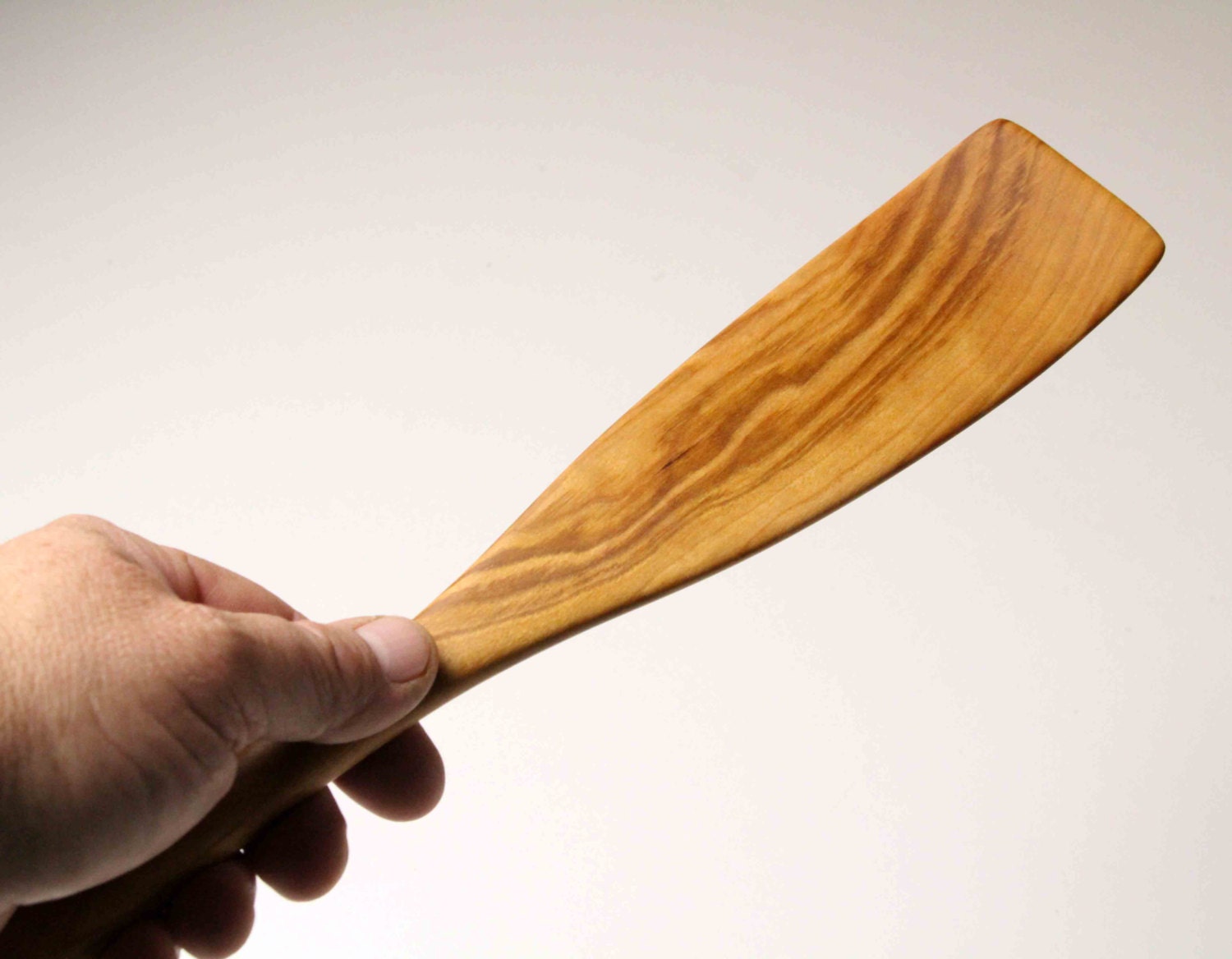 Handmade wooden flat ended spurtle kitchen utensil wooden spatula carved from Cherry wood - Image 4