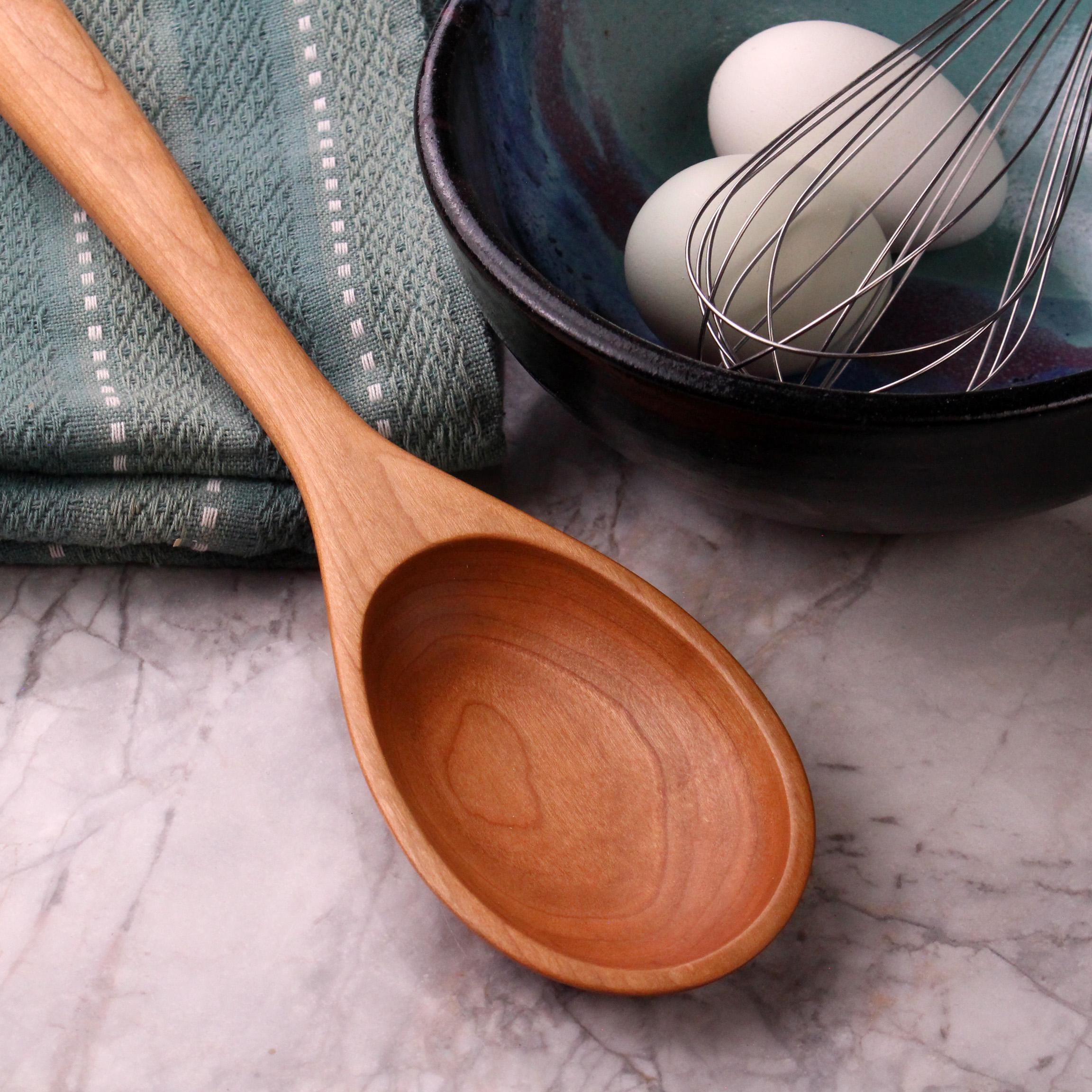 Handmade heirloom quality wooden stirring and mixing spoon hand hand-carved from Cherry wood, Maple wood, and Walnut wood. - Image 6