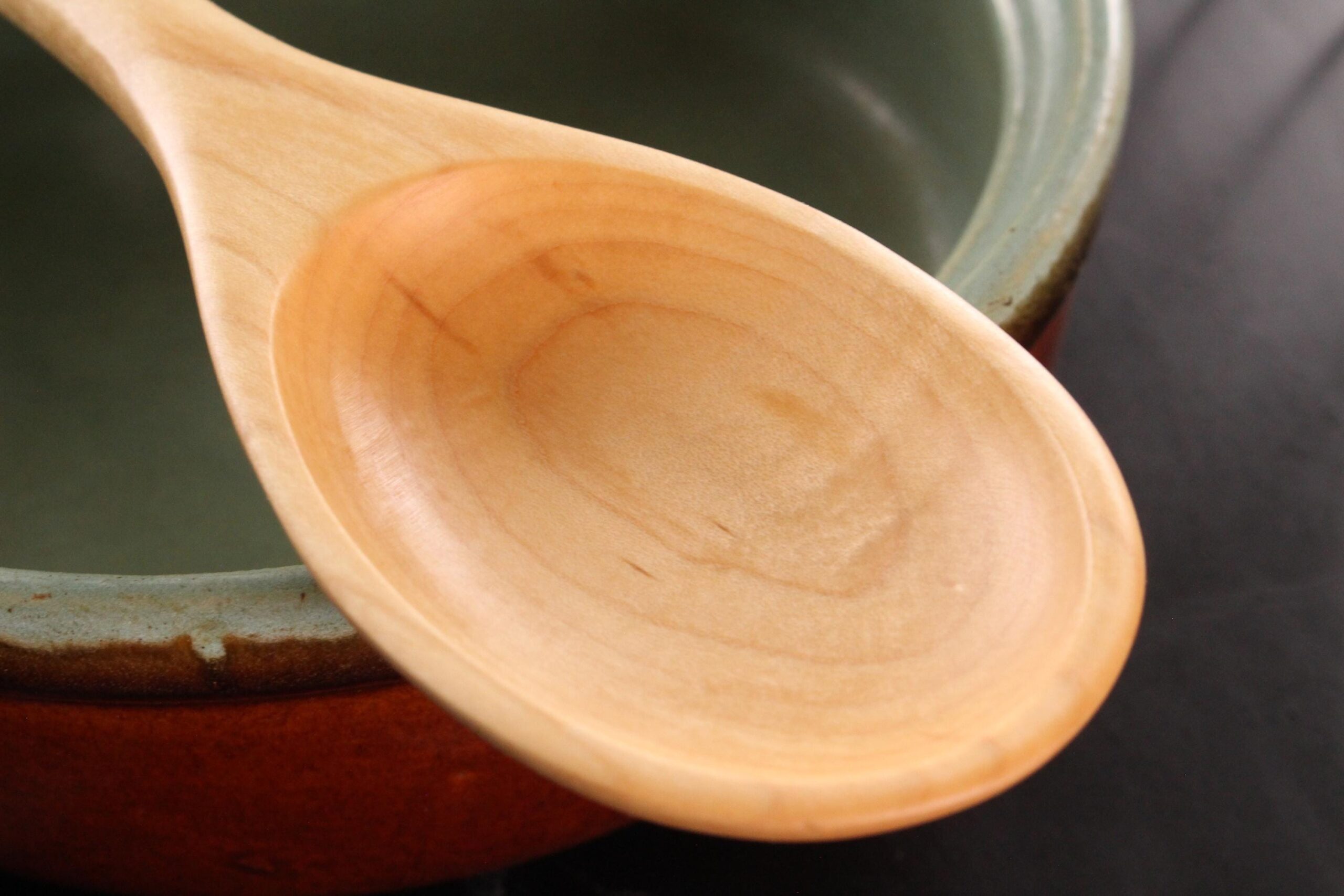 Handmade heirloom quality wooden stirring and mixing spoon hand hand-carved from Cherry wood, Maple wood, and Walnut wood. - Image 9