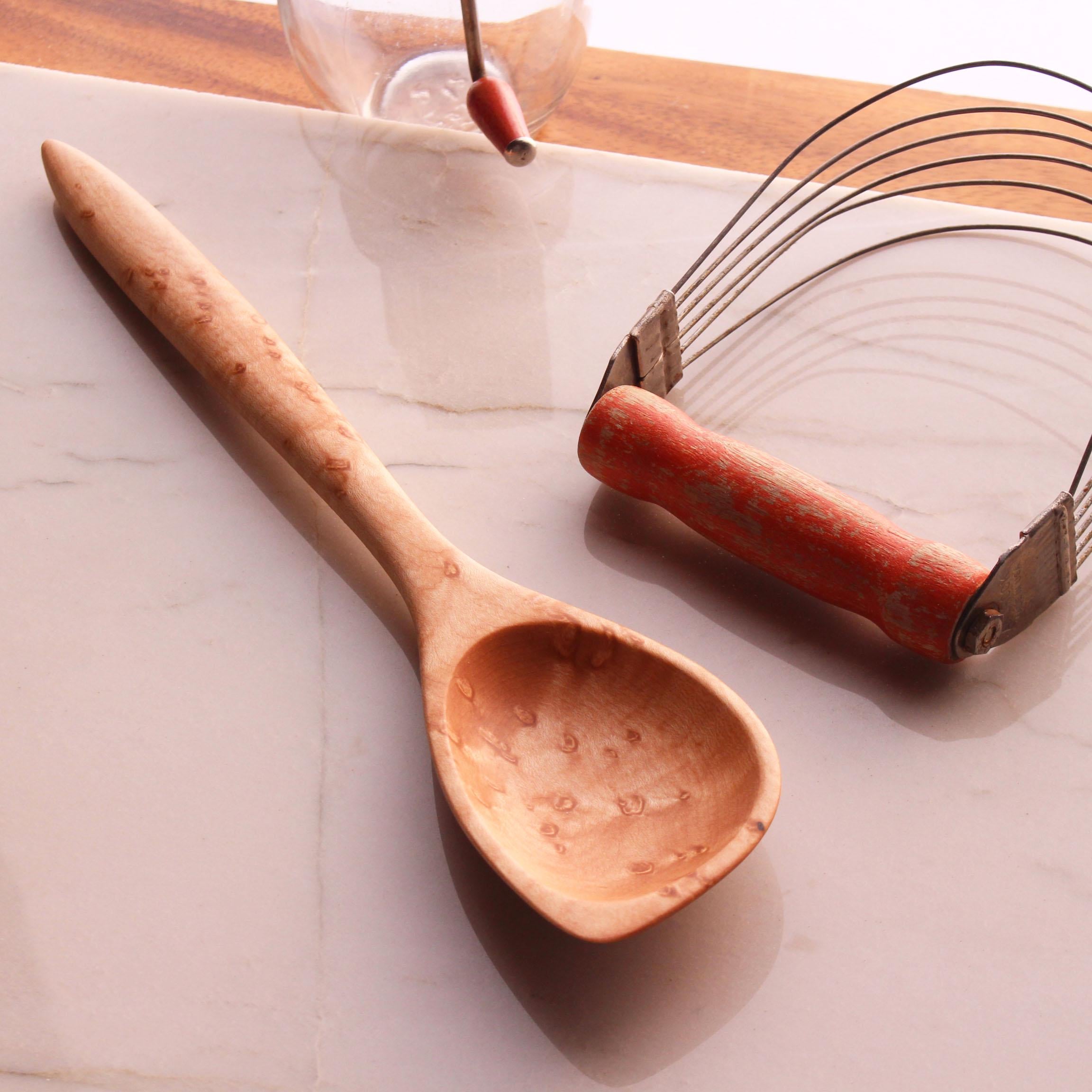Handmade wooden spatula spoon carved from Cherry, Walnut, Maple, or Bird's Eye Maple - Image 7