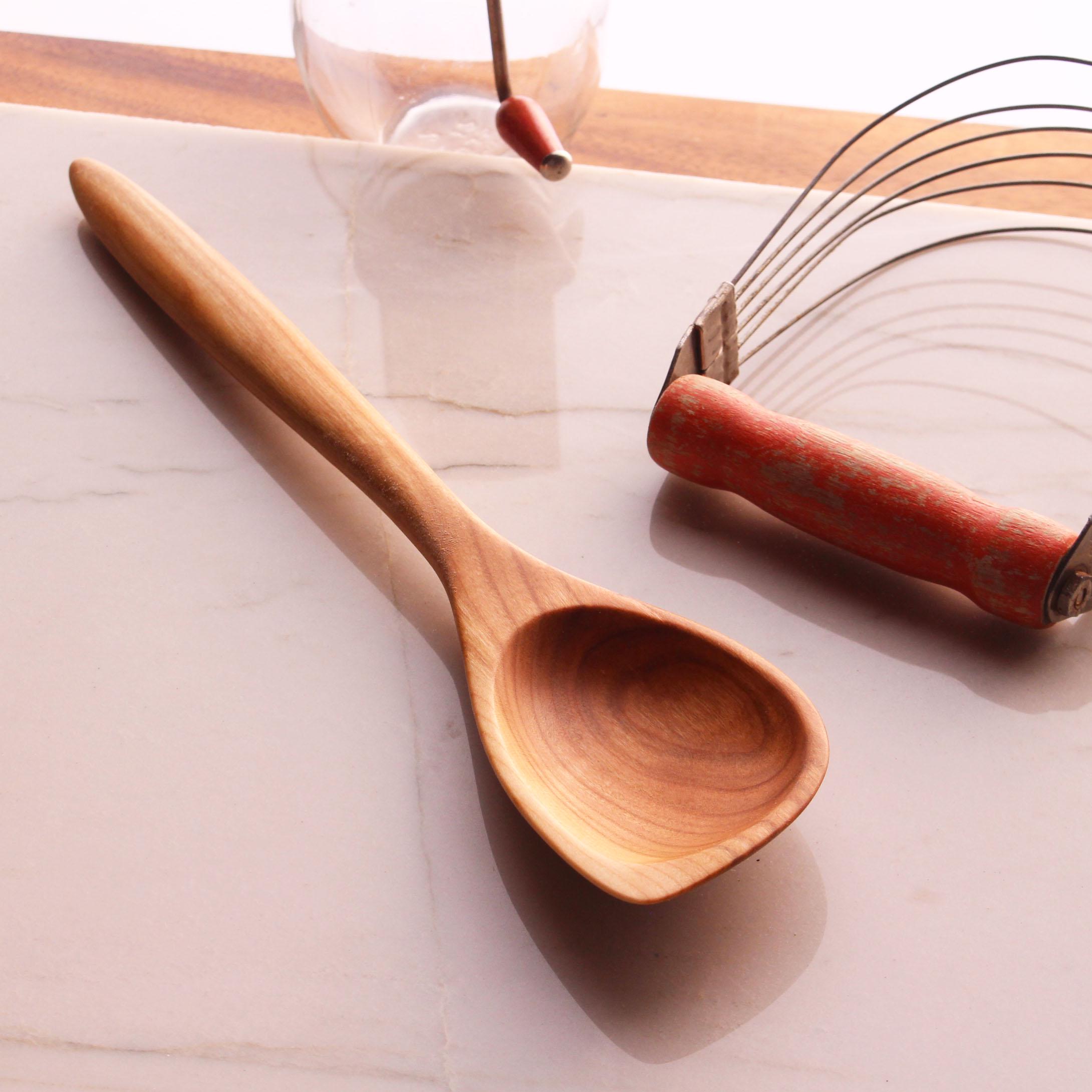 Handmade wooden spatula spoon carved from Cherry, Walnut, Maple, or Bird's Eye Maple - Image 8