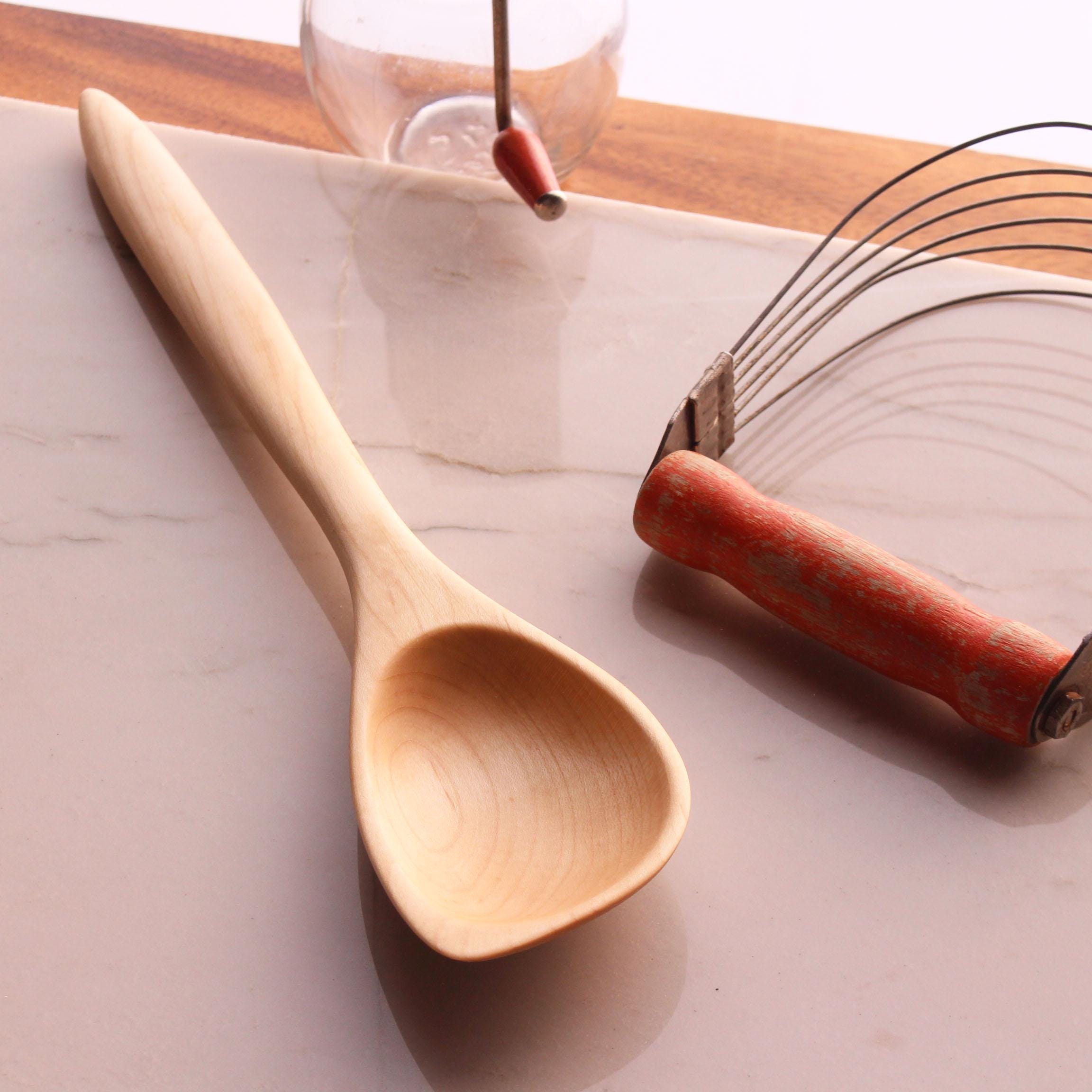 Handmade wooden spatula spoon carved from Cherry, Walnut, Maple, or Bird's Eye Maple - Image 11