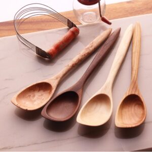 Handmade wooden spatula spoon carved from Cherry, Walnut, Maple, or Bird's Eye Maple