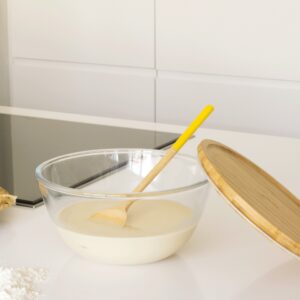 Glass Mixing Bowl With Bamboo Lid 2.6 Litre