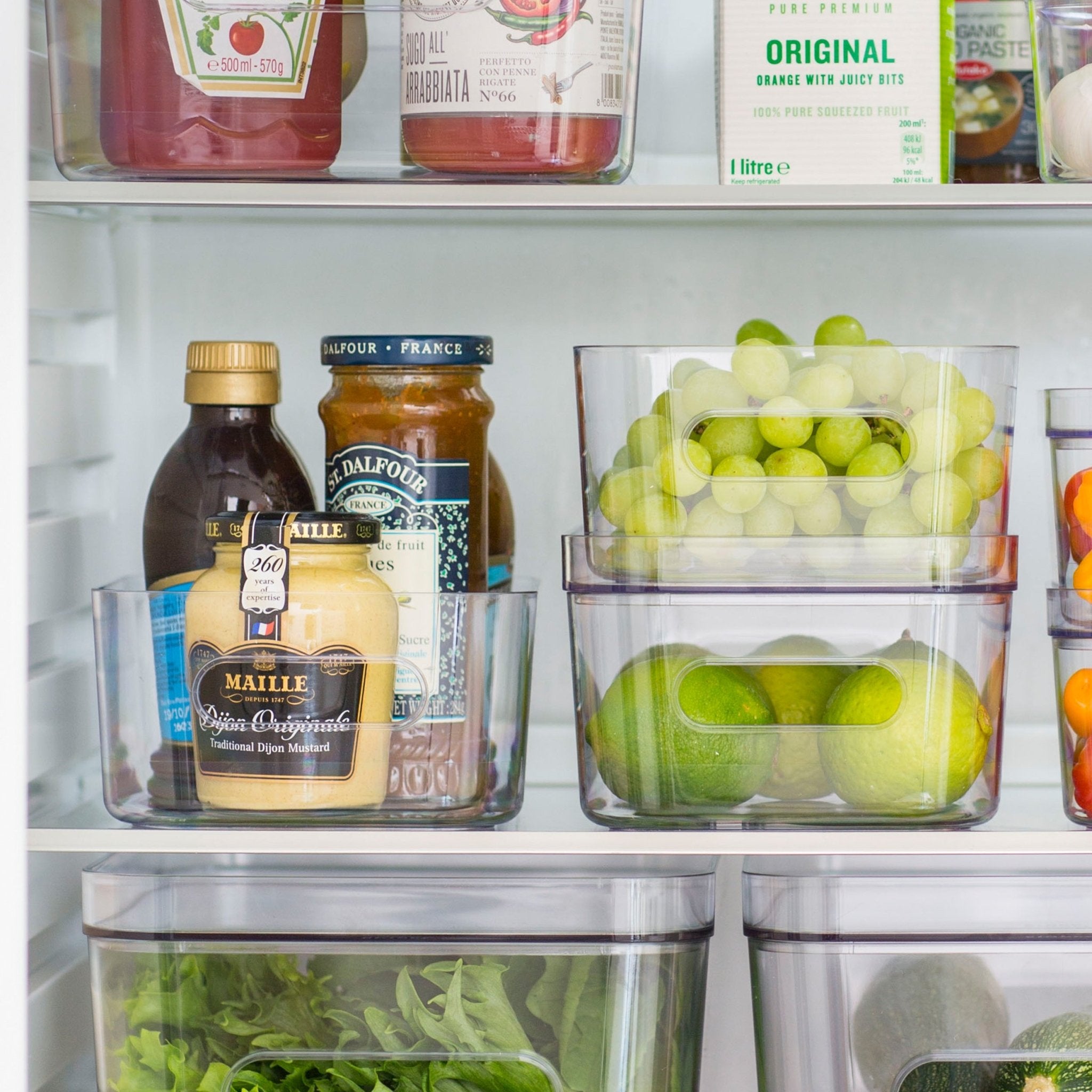 Medium Clear Stacking Lidded Fridge Storage Box - Image 6